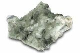 Green Cubic Fluorite Crystal Cluster on Matrix - China #323065-2